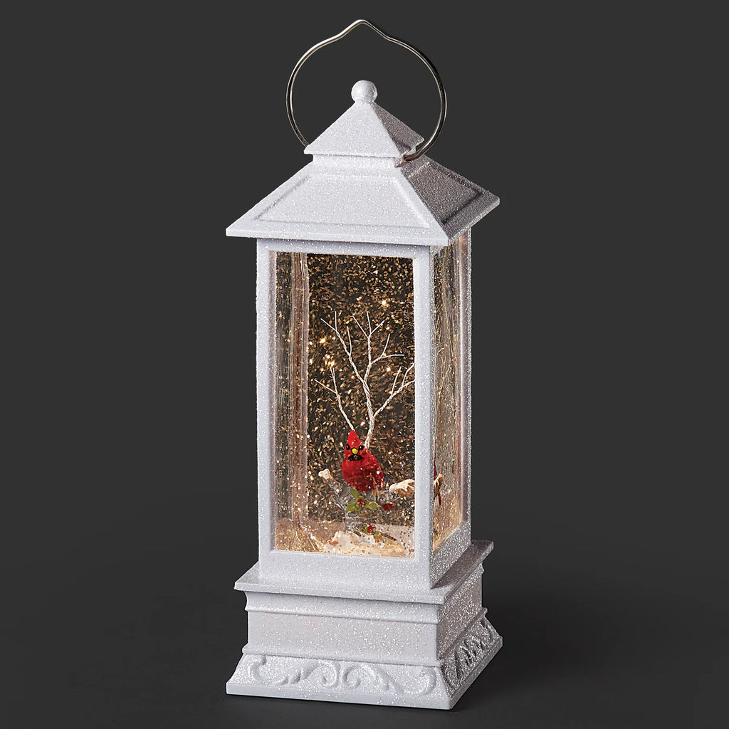Roman Lighted Swirl Cardinal Winter Lantern
