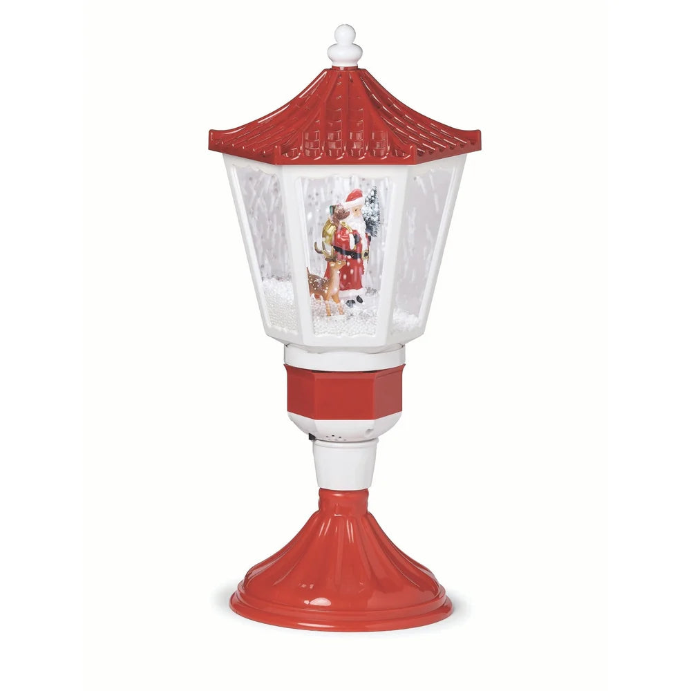 Roman Lighted Santa Lamp Post