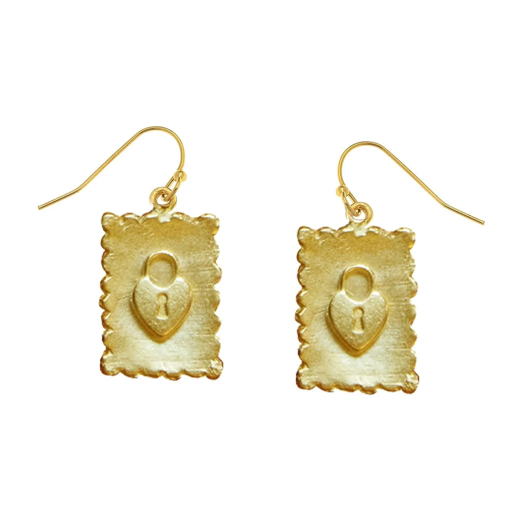 Susan Shaw Lock Stamp Earrings