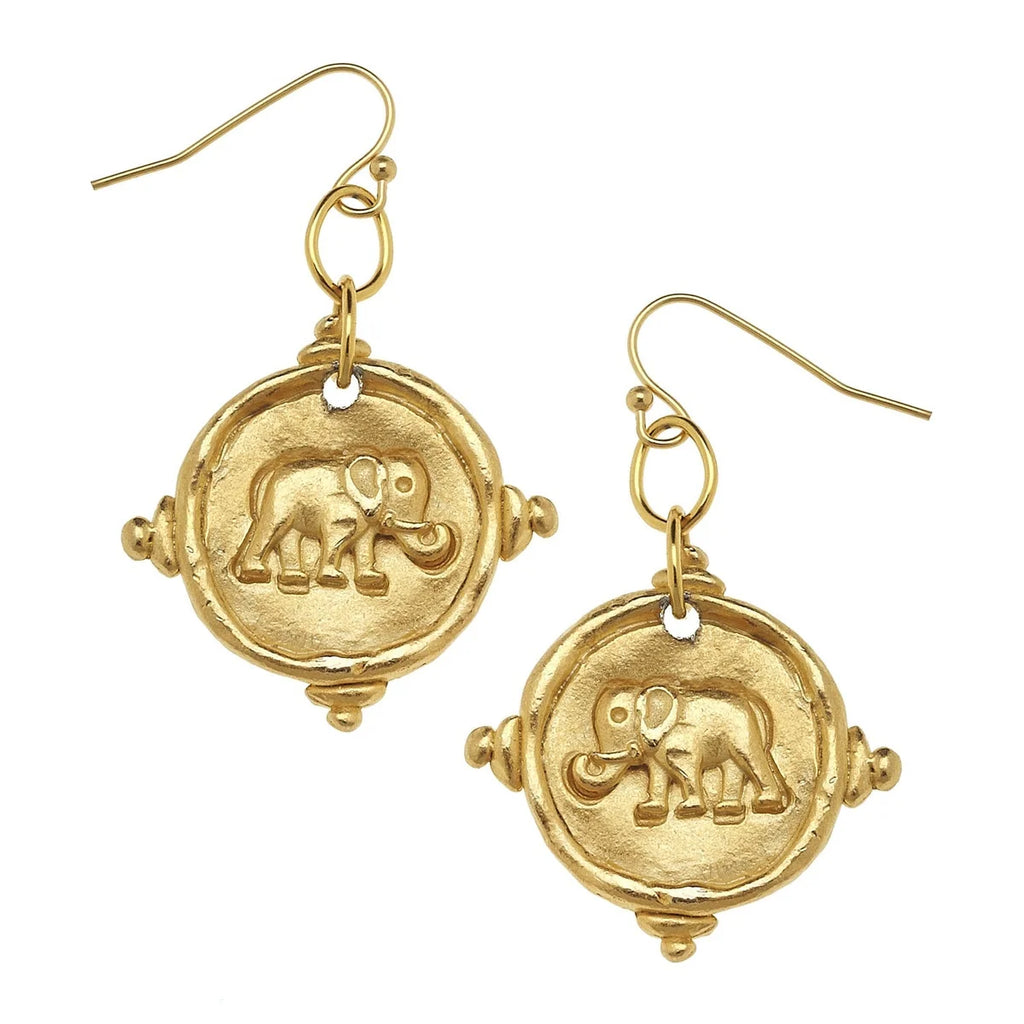 Elephant Intaglio Earrings