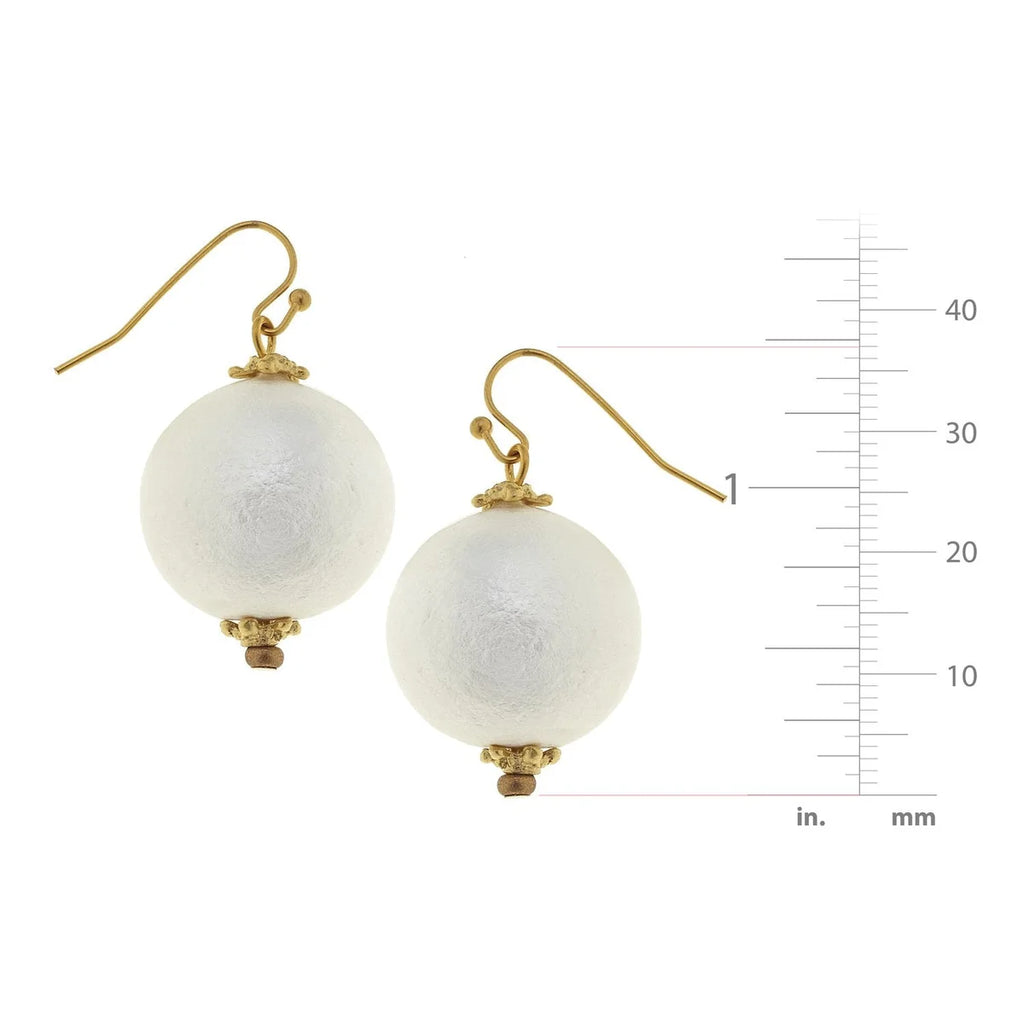 Cotton Pearl Drop Earrings
