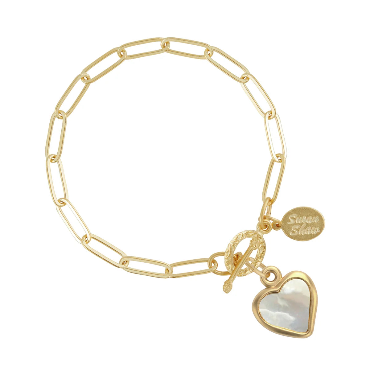 Mother of Pearl Paperclip Bracelet