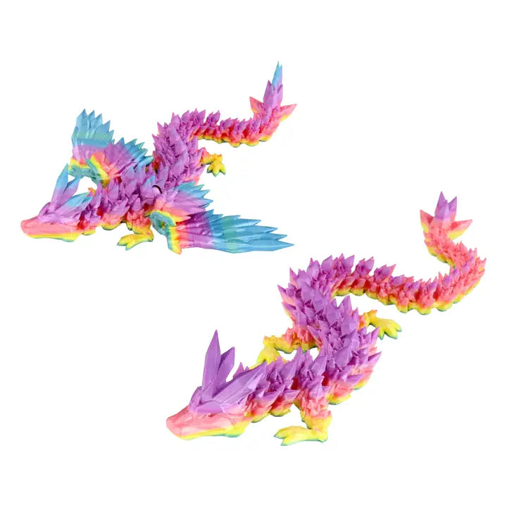 PowerTRC 3D Printed Articulated Crystal Dragon (Rainbow)