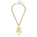 Flaming Heart Chain Neclace