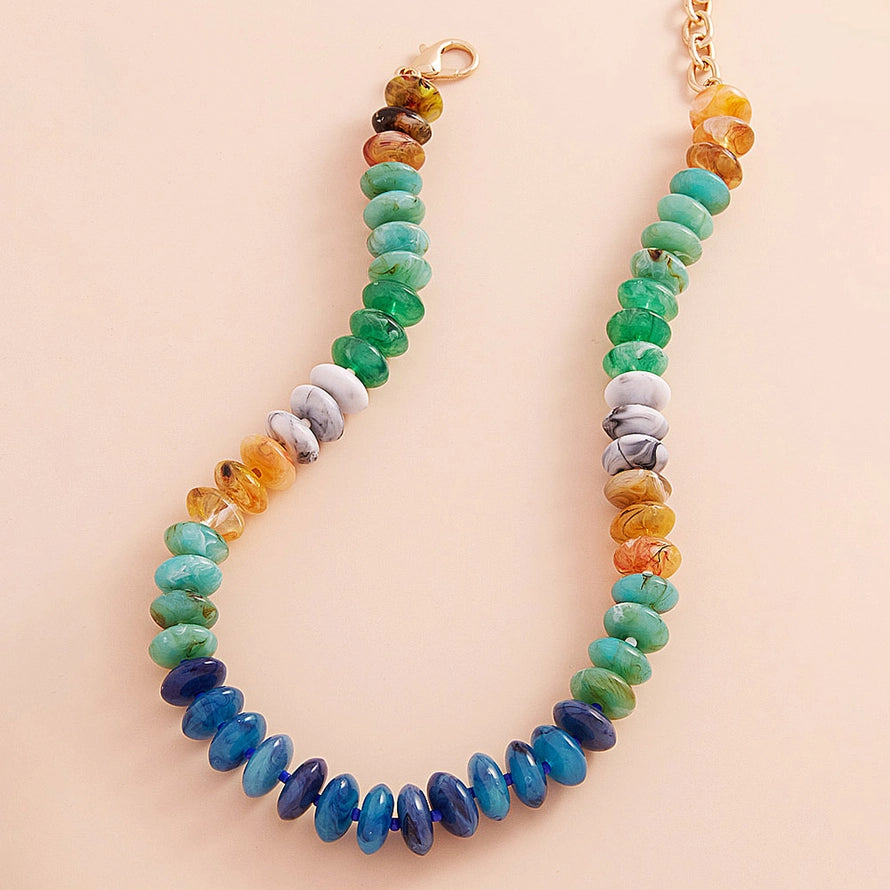 Sensibling Ombre Oval Disc Necklace