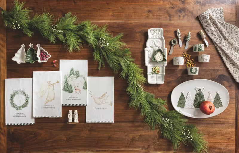 Mud Pie Pressed Lace Christmas Tree Platter