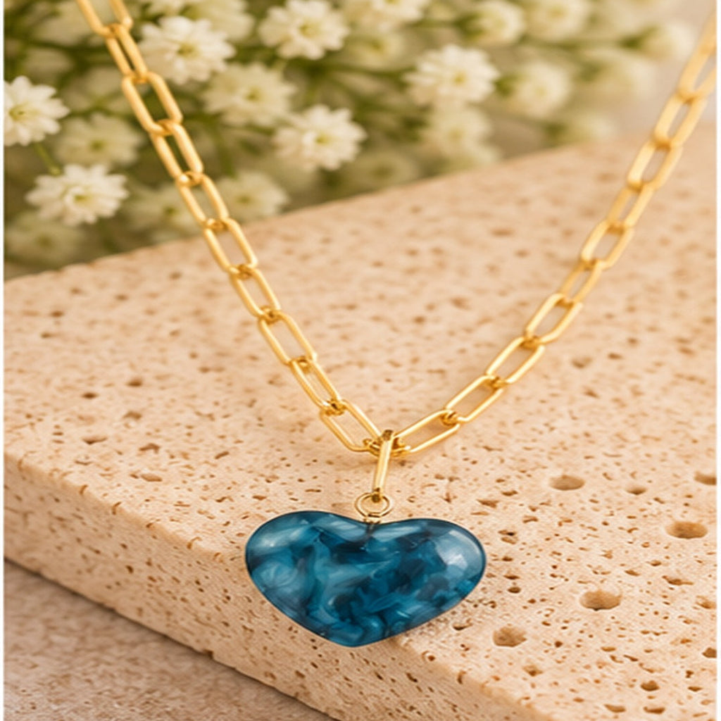 Michelle Mcdowell Teal Natalia Heart Pendant Necklace