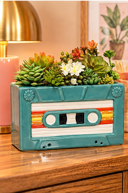 Streamline Retro Cassette Planter