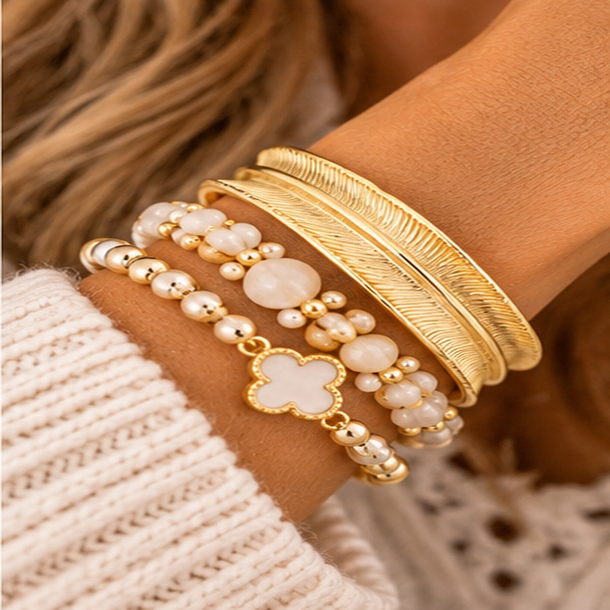 Michelle Mcdowell Fern Gold Cuff