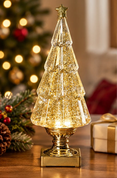 Roman Confetti Lites Lighted Swirl Tree with Gold Glitter