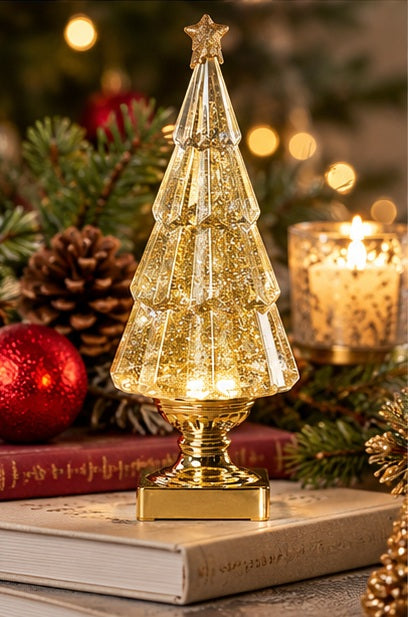 Roman Confetti Lites Lighted Swirl Tree with Gold Glitter