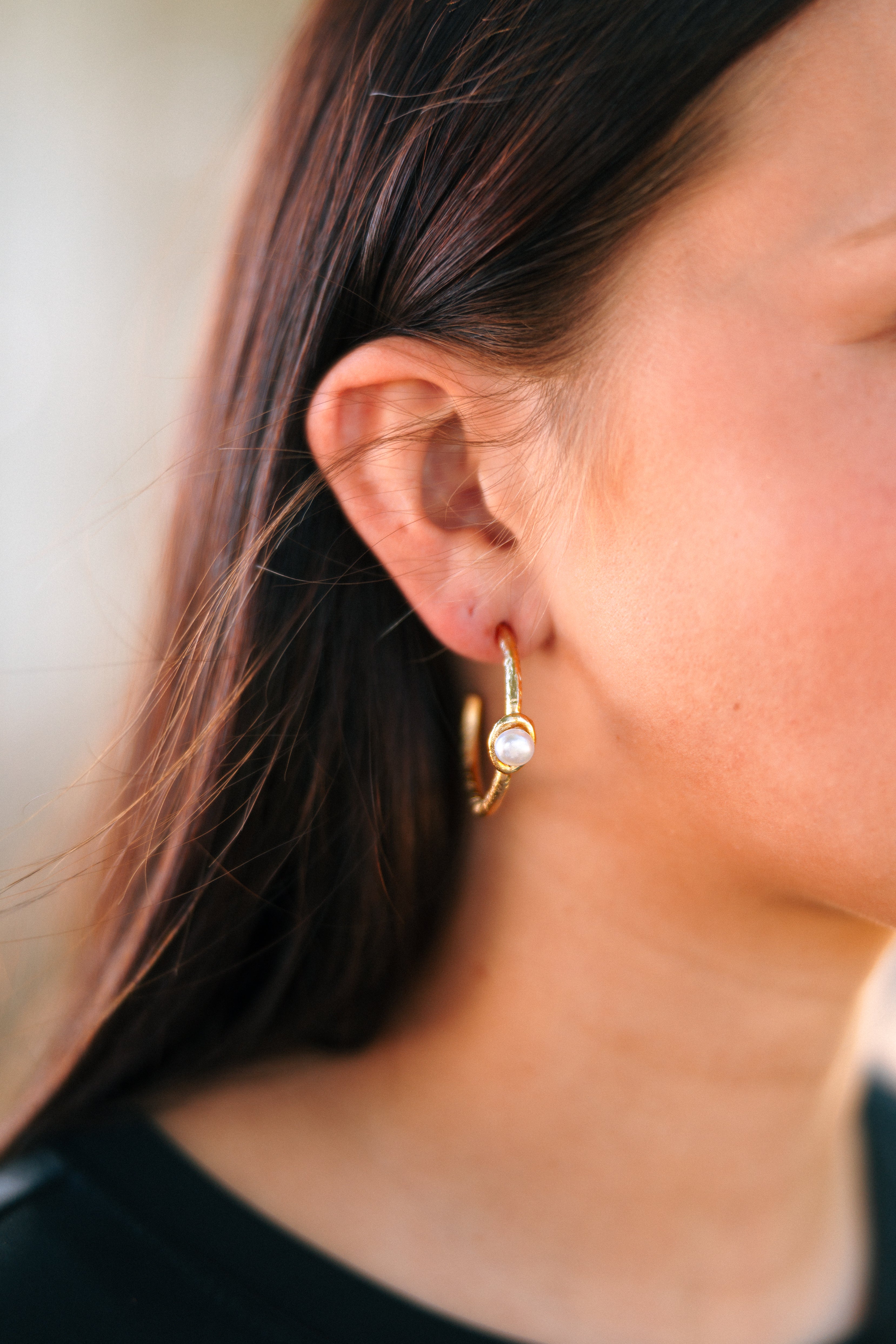 Pearl Accent Hoops