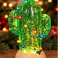 Roman Lighted Swirl Cactus with String Lights & Star