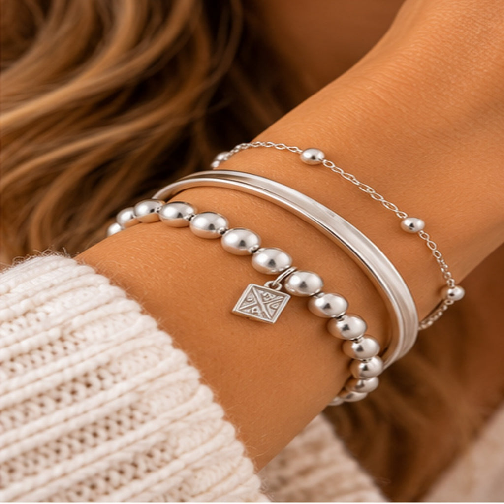 Michelle Mcdowell Rylan Matte Silver Bracelet