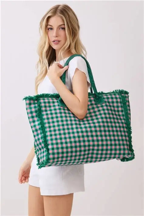 Gingham Check Bag