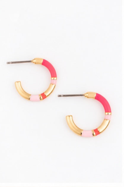 Michelle Mcdowell Layne Pink Hoop Earrings