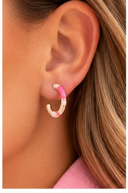 Michelle Mcdowell Layne Pink Hoop Earrings