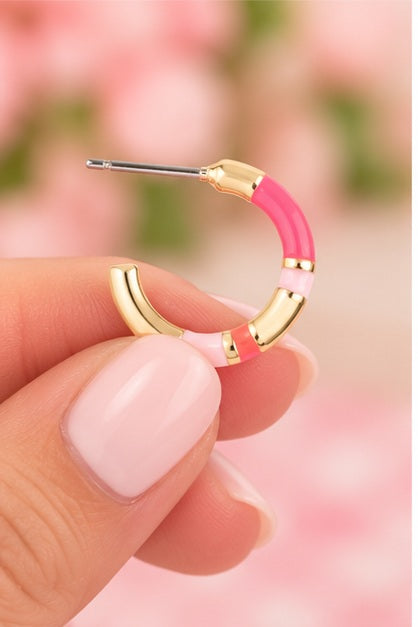 Michelle Mcdowell Layne Pink Hoop Earrings