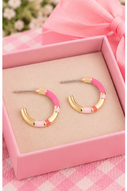 Michelle Mcdowell Layne Pink Hoop Earrings