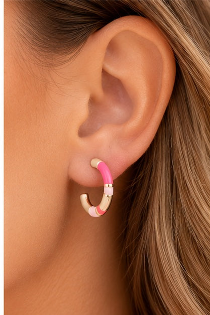 Michelle Mcdowell Layne Pink Hoop Earrings