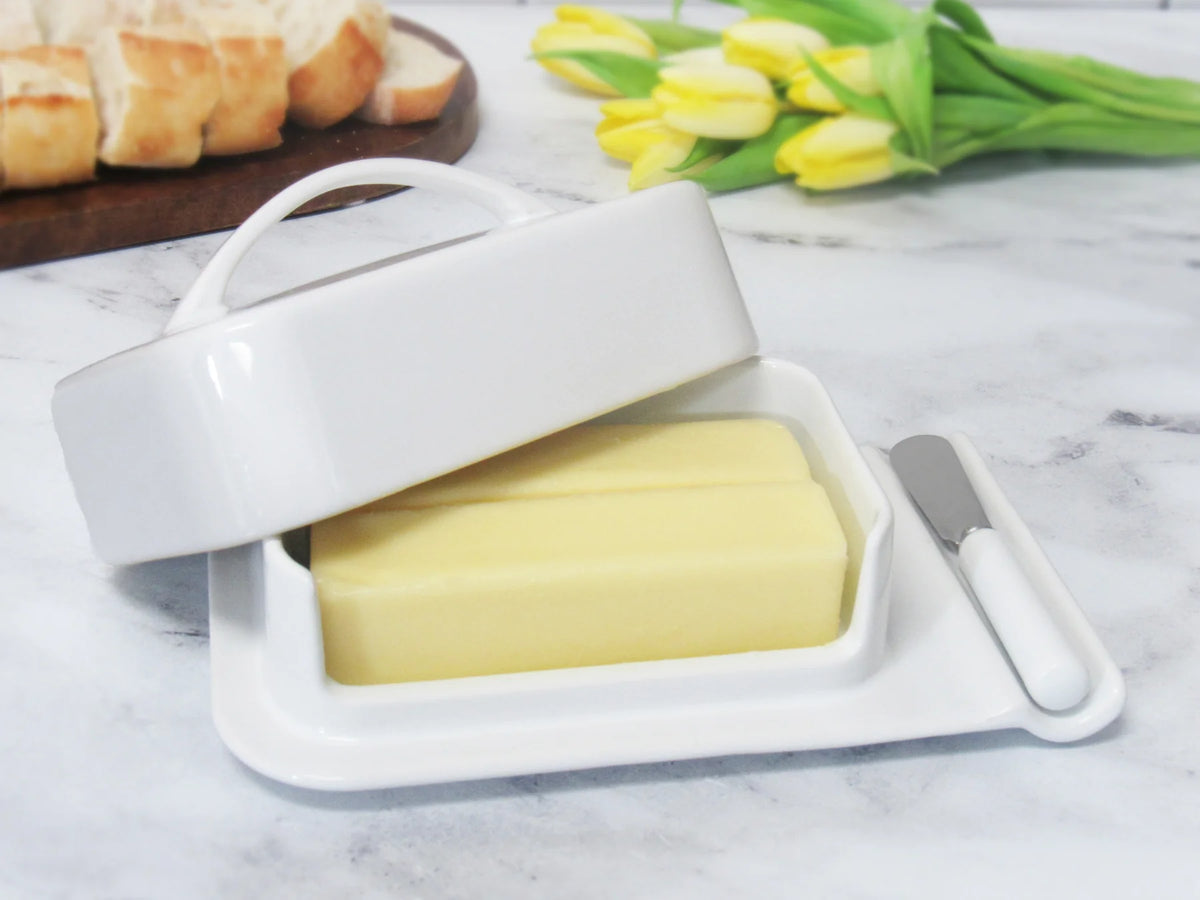 Butterie Porcelain Mess-Free Butter Dish