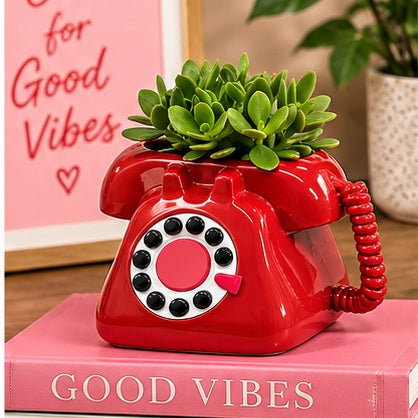 Streamline Retro Phone Planter