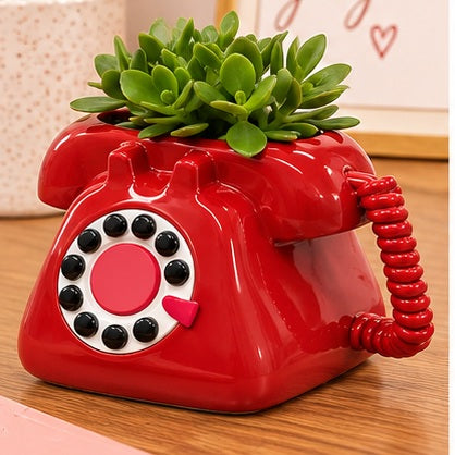 Streamline Retro Phone Planter