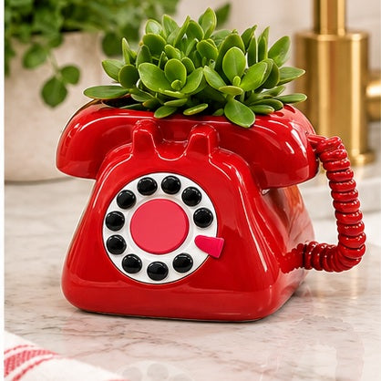 Streamline Retro Phone Planter