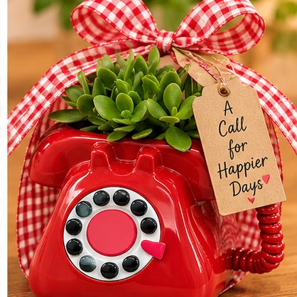 Streamline Retro Phone Planter