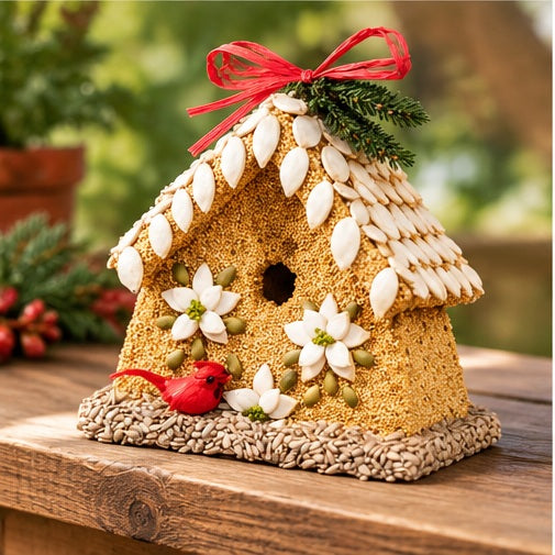 Mr. Bird Poinsettia House Bird Feeder
