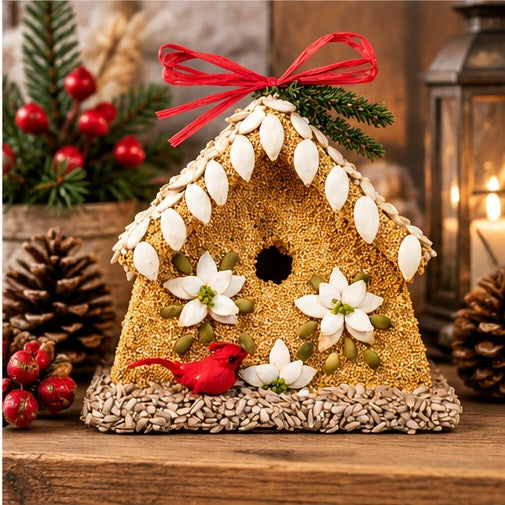 Mr. Bird Poinsettia House Bird Feeder