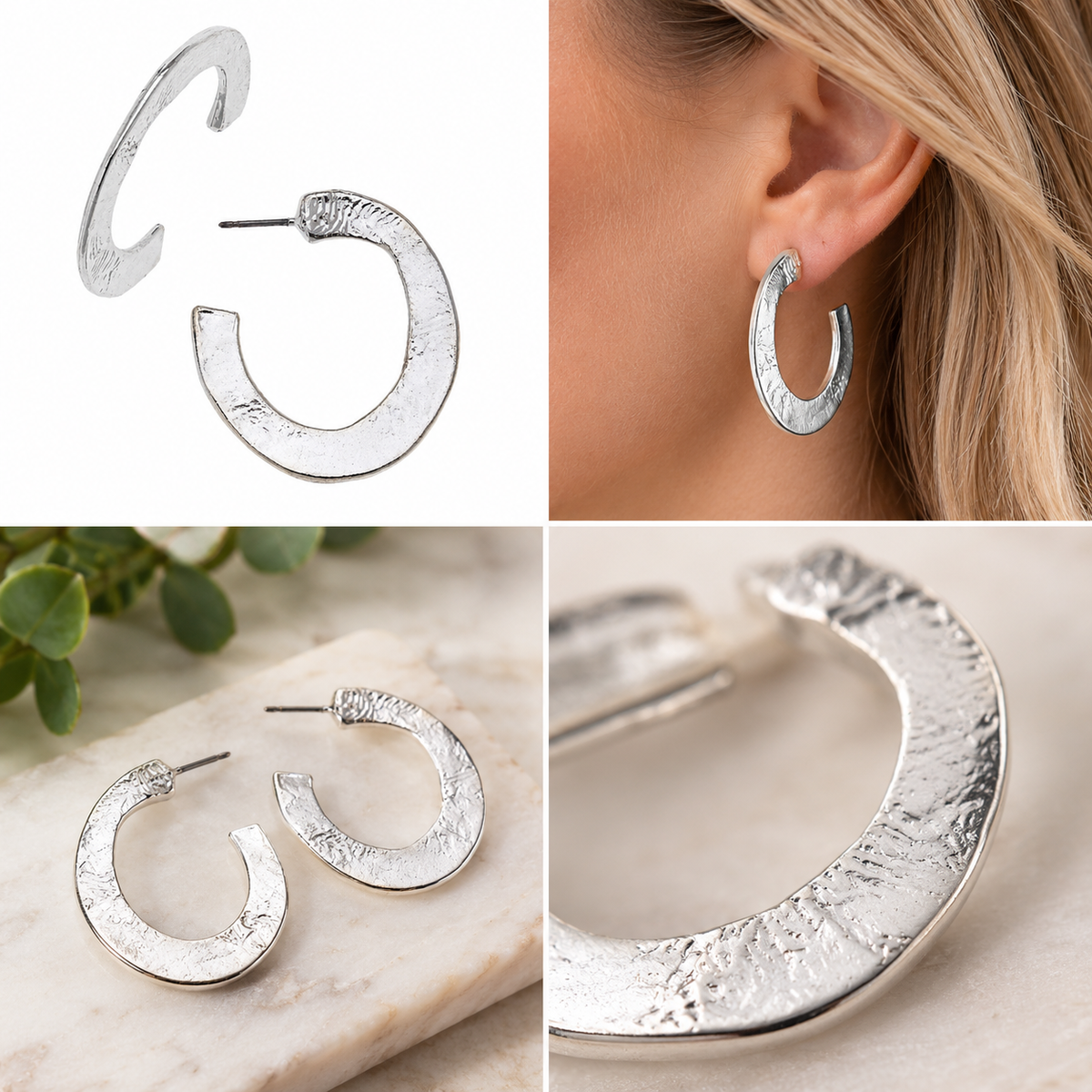 Susan Shaw Small Hammered Hoops