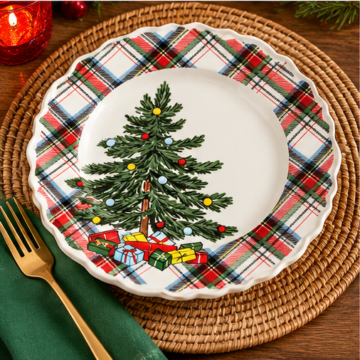 Mud Pie Christmas Salad Plate