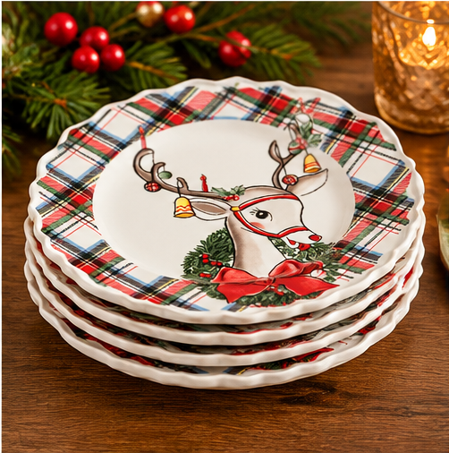 Mud Pie Christmas Salad Plate