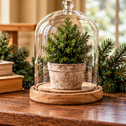 Two's Company Cloch with Ball Handle & Wooden Base