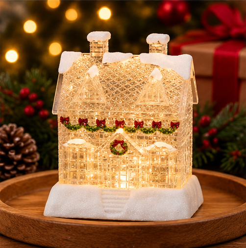 Roman Clear Lighted Swirl House