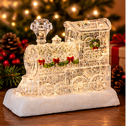 Roman Clear Lighted Swirl Train Engine