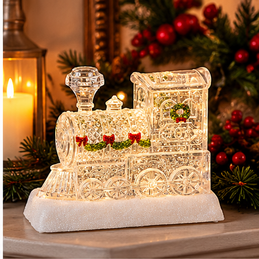 Roman Clear Lighted Swirl Train Engine