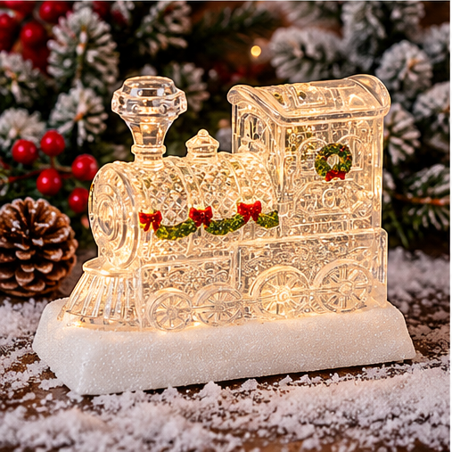 Roman Clear Lighted Swirl Train Engine