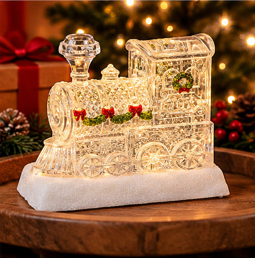 Roman Clear Lighted Swirl Train Engine
