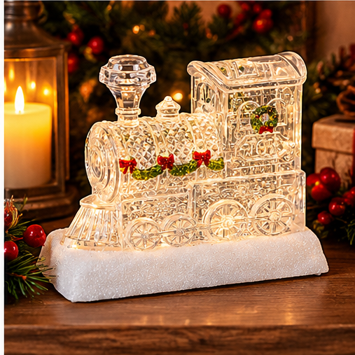 Roman Clear Lighted Swirl Train Engine