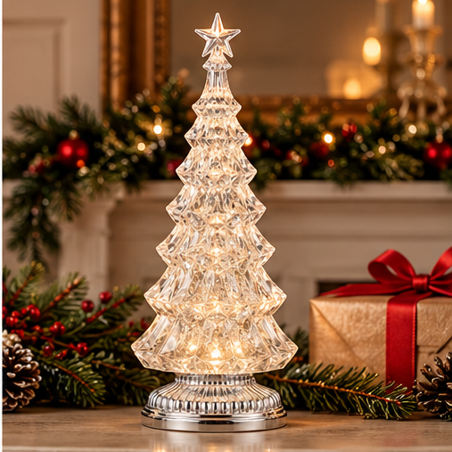 Roman Lighted Swirl Seven-Tier Christmas Tree