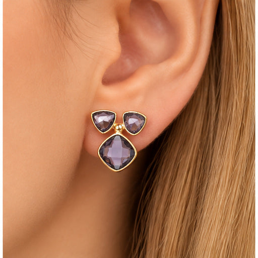 Winton & Waits Amethyst Gemstone Stud Earrings