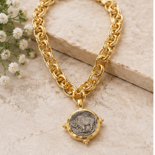 Susan Shaw Buffalo Coin Necklace
