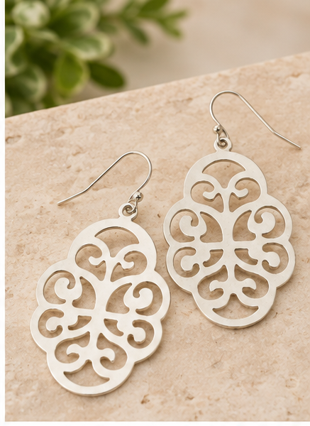 Susan Shaw Leaf Cut-Out Earrings