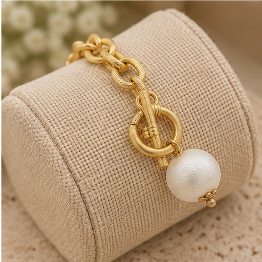 Susan Shaw Cotton Pearl Toggle Bracelet