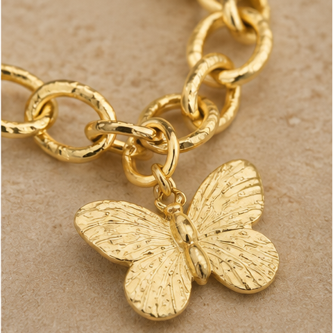 Susan Shaw Gold Butterfly Necklace