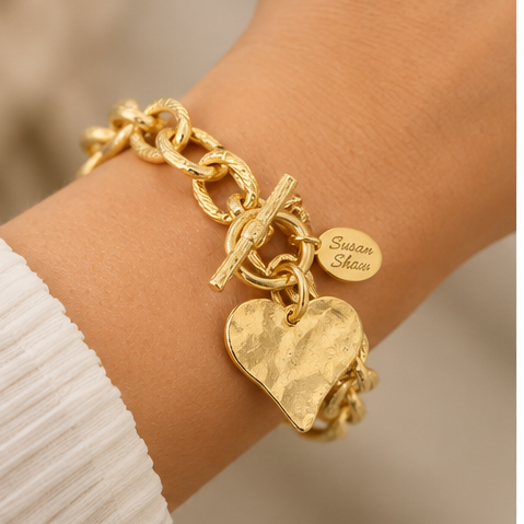 Susan Shaw Heart Toggle Bracelet