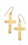 Susan Shaw Gold Cross Earrings