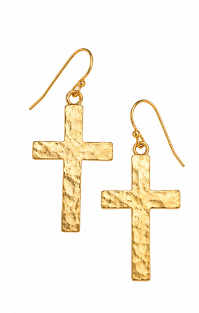 Susan Shaw Gold Cross Earrings